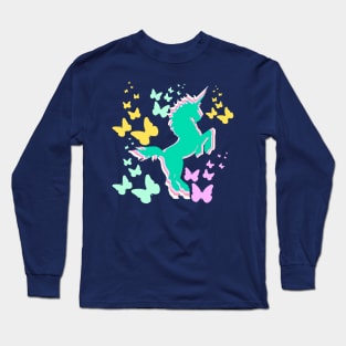 Unicorn and Butterflies Long Sleeve T-Shirt